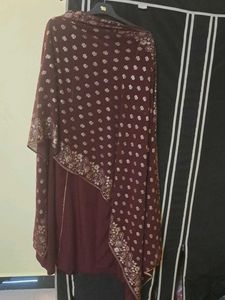 Fiorra Coffee Brown A Line Polyester Kurti