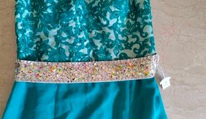 Stunning Teal Halter Neck Gown - Imported Milly