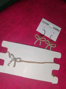 Bow Earrings & Bracelet Set