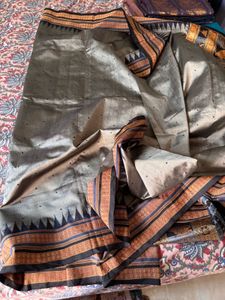 pure silk bomkai saree with intricate work palla
