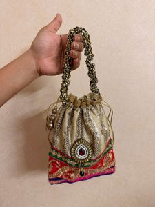 Zari Embellished Potli Bag