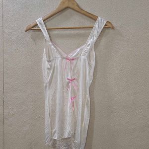 White Satin Camisole Night Gown