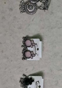 Exquisite Oxidized Silver Jhumka Earrings