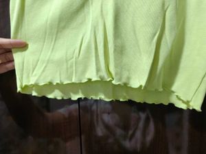 Zudio Lime Green Collared Crop Top