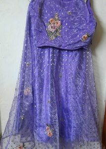 Purple Floral Embellished Dress