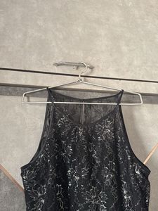 Elegant Black Lace Halter Top
