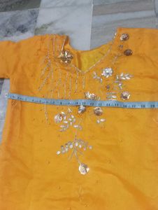 Yellow Kurta Set with Palazzo &amp; Dupatta
