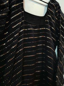 Sparkling Black Sequined Kurti