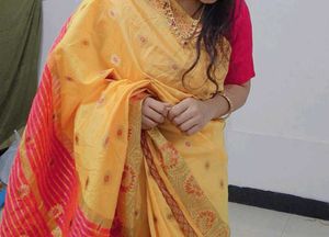 Elegant Yellow Silk Saree with Pink Border