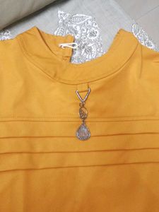Cute Girls' Dress - Mustard Yellow