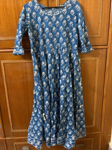 Blue Floral Print Kurta