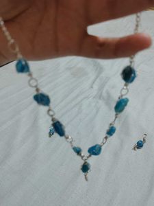 Blue Stone Necklace, Bracelet &amp; Earrings Set