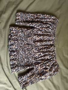 Leopard Print Smocked Off-Shoulder Top