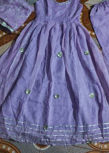 Elegant Lavender Kurta Set with Dupatta