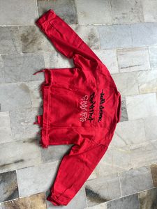 Red Ribbed Jacket