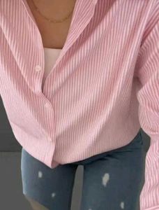 Pink Striped Oversized Shirt
