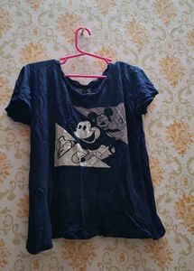 Mickey Mouse Print T-Shirt with Blue pant