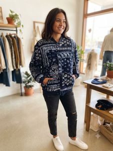 Cozy Printed Bomber Jacket