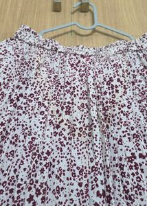 Floral Print Pleated Midi Skirt