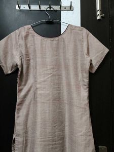 Light Beige Printed Kurta with pyjama