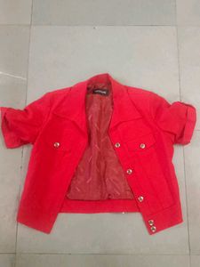 Red Cropped Jacket