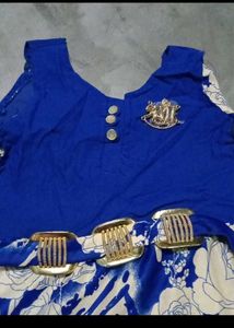 Blue Floral Dress &amp; Jeans Set