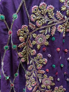 Embroidered Purple Kurta Set