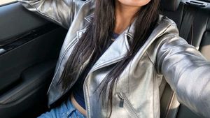 WestSide -Silver Faux Leather Biker Jacket ,