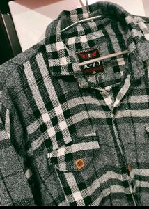 Black Plaid Flannel Wool Shirt