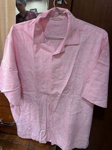 Pink Paisley Print Button-Up Shirt