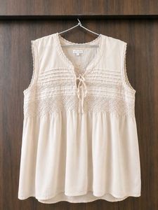 Vintage Lace Detail Sleeveless Boho Top