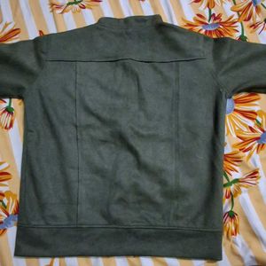 Olive Green Y2k Zip-Up Jacket