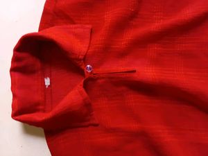 Trendy Red Net Top