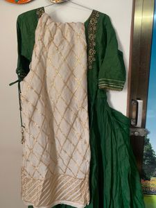 Green Kurta Set with Palazzo Pants