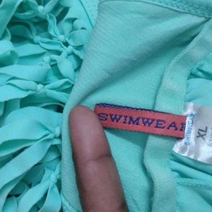 Teal Fringed Bikini Top