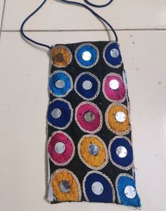 Boho Mirror Work Mobile phone Sling Bag