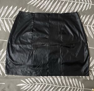 Black Faux Leather Mini Skirt