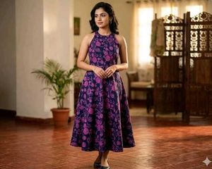 Women's Floral Print Sleeveless Dress