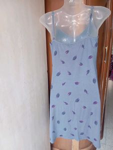 Blue Leaf Print Nightgown