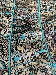 Paisley Satin Turquoise Corset Top
