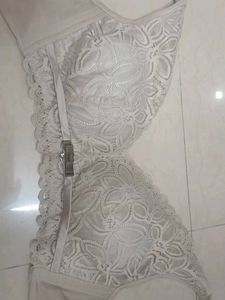 Lace Trim Bra and Panty Set