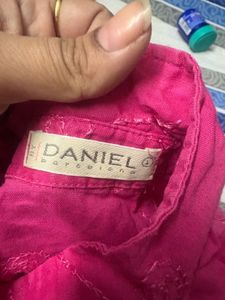 Vibrant Pink Embroidered shirt