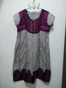 Orchid pink diamond print mango kurta pyjama