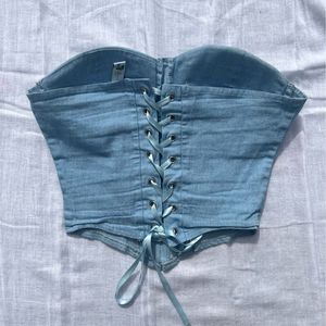 Denim Bustier Top