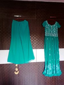Teal Embellished Anarkali Dress