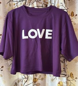 Purple LOVE Crop T-Shirt