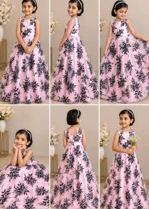 sisters  Matching Pink &amp; Black Floral Gown Combo