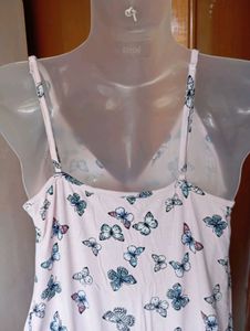 Pink Butterfly Print Romper