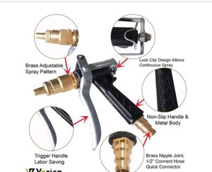 Water Spray Gun Multi Purpose Brass Nozzle Water Sprayer for Bike, Gardening, Car Wash High Pressure Washer