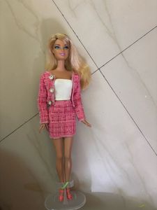 Barbie Doll in Pink Tweed Set
